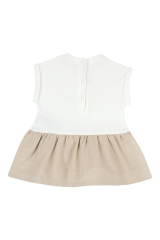 Jurk - Beige en Wit
