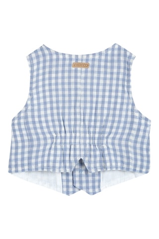 Gilet Wit en Lichtblauw