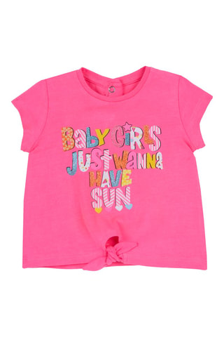 Geknoopt T-shirt- Roze
