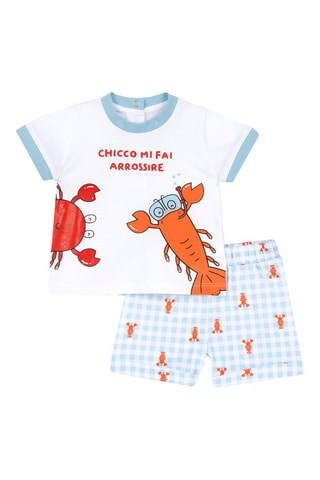 T-shirt en Short - Wit en Hemelsblauw