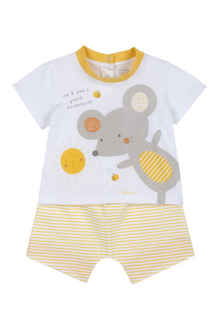 T-shirt en Short - Wit en Geel