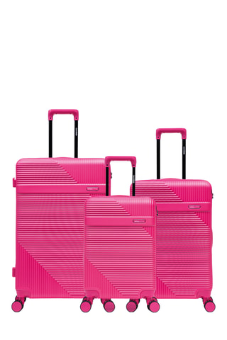 Juego de 3 maletas Wohlen (S/M/L) - 56/66,5/75,5 cm - Rosa