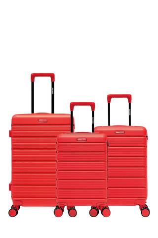 Juego de 3 maletas Lugano (XS/S/M)  - 52/55,5/65,5 cm - Rojo
