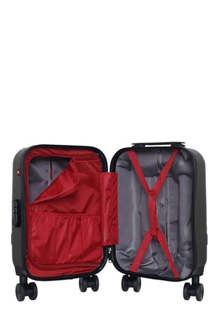 Maleta de cabina low cost (XS) Uster - 46 cm  - Negro, rojo, plateado y gris