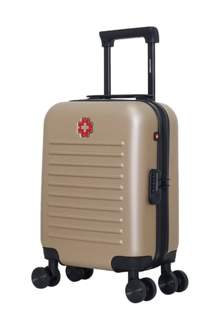 Maleta de cabina low cost (XS) Wil - 46 cm  - Negro, beige, rojo y plateado