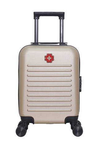 Maleta de cabina low cost (XS) Wil - 46 cm  - Negro, beige, rojo y plateado