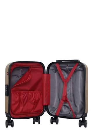 Maleta de cabina low cost (XS) Wil - 46 cm  - Negro, beige, rojo y plateado