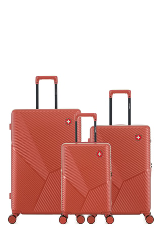 Juego de 3 maletas Fribourg (XS/M/L) - 55/66/76 cm - Naranja oscuro