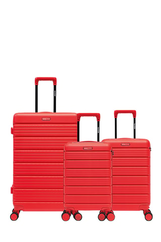 Juego de 3 maletas Lugano (XS/S/L) - 52/55,5/74,5 cm - Rojo