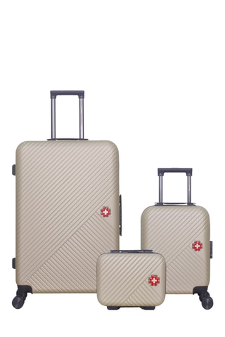 Juego de 2 maletas y vanity Spiez (XXS/L/K) - 46/75/23 cm - Beige