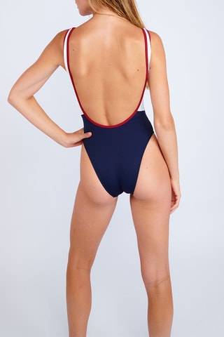 Maillot 1 pièces Olympia - Bleu marine et écru