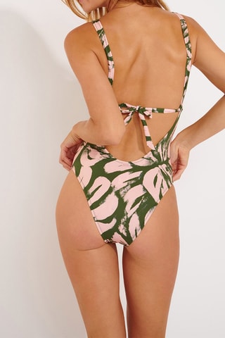 Maillot 1 pièce Painty - Rose clair et vert