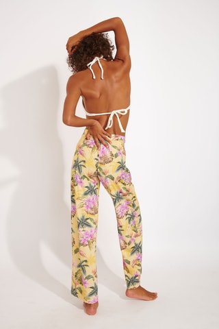Pantalon de plage taille haute Limetropivoil - Jaune