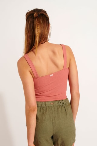 Short de plage en lin taille haute Hawston - Kaki