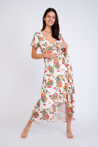 Robe de plage Palmroseday - Ecru
