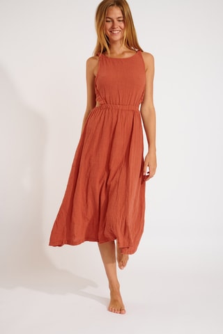 Robe de plage Cheryll - Rouge brique