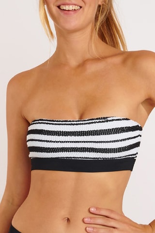 Haut de maillot Wafflestripe - Noir et blanc