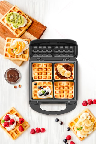 Macchina per waffle - 1200 W - 4 waffle