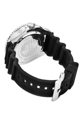Montre à quartz en silicone Aquadiver - Noir et argenté