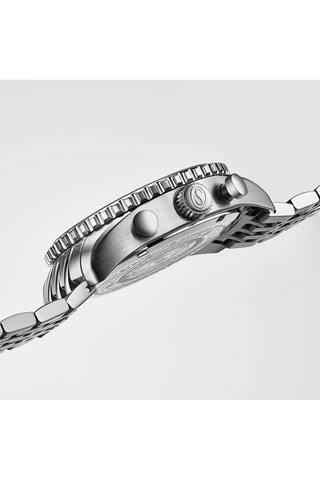 Montre à quartz en acier Monaco - Chronographe - Argenté et noir