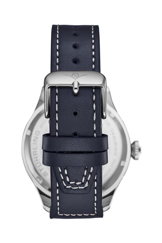 Montre à quartz en cuir - Bleu et argenté