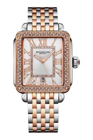 Montre à quartz en acier - Argenté et doré rose