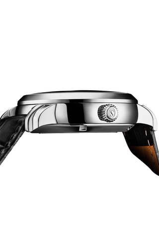 Montre automatique en cuir Celestial - Argenté et noir