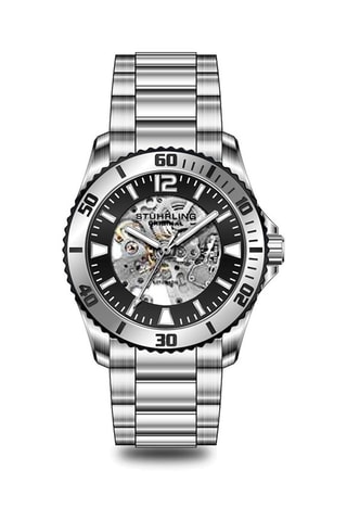 Montre automatique en acier Legacy - Argenté et noir