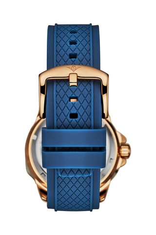 Montre automatique en silicone - Bleu et doré