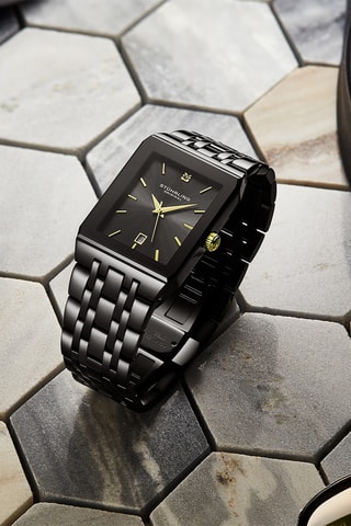 Montre à quartz en acier Symphony - Noir