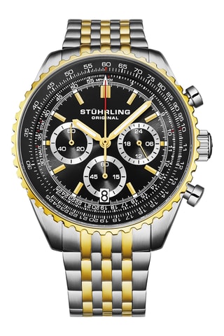 Montre à quartz en acier Monaco - Chronographe - Argenté et doré