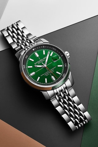 Montre automatique en acier Legacy - Argenté et vert