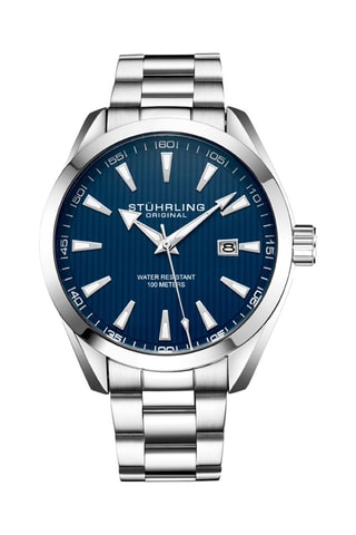 Montre à quartz en acier Monaco - Argenté et bleu