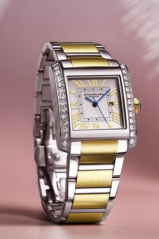 Montre à quartz en acier - Doré et argenté