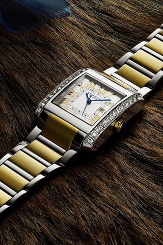 Montre à quartz en acier - Doré et argenté