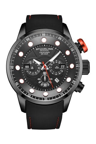 Montre à quartz en silicone Aquatic Force - Chronographe - Noir