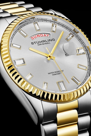 Montre à quartz en acier - Argenté et doré