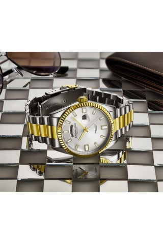 Montre à quartz en acier - Argenté et doré