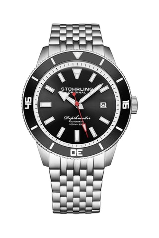 Montre automatique en acier Aquadiver - Argenté et noir