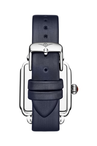 Montre à quartz en cuir Symphony - Bleu nuit et argenté
