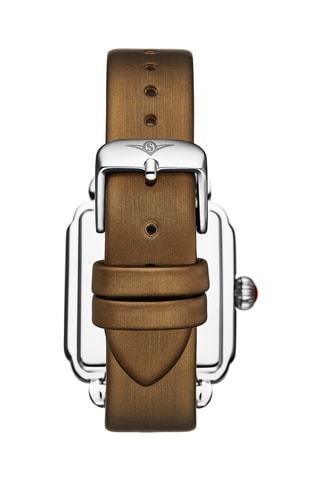 Montre à quartz en cuir Symphony - Marron et doré rose