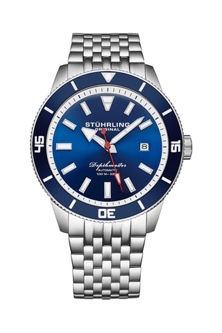 Montre automatique en acier Aquadiver - Argenté et bleu