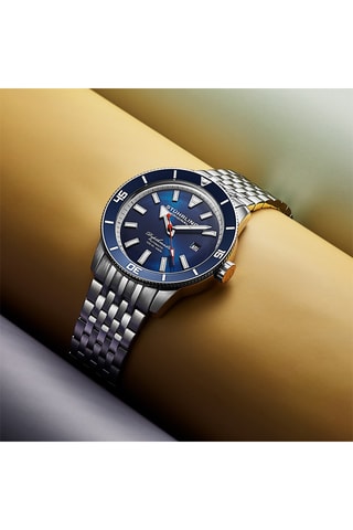 Montre automatique en acier Aquadiver - Argenté et bleu