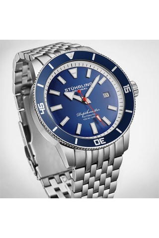 Montre automatique en acier Aquadiver - Argenté et bleu