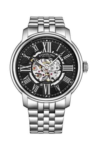 Montre automatique en acier - Argenté et noir