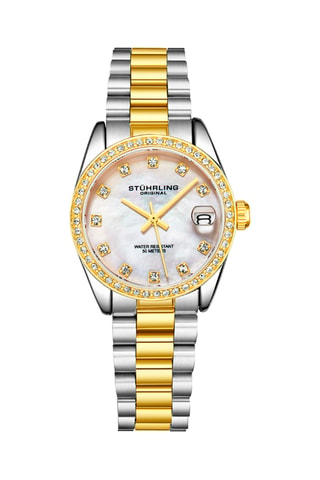 Montre à quartz en acier et nacre Vogue