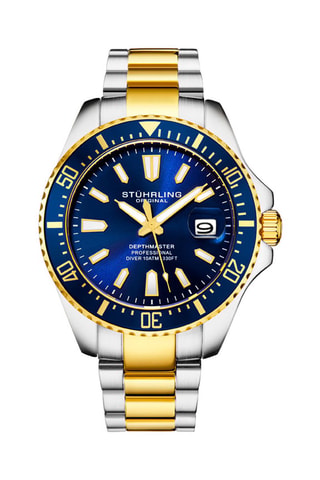Montre à quartz en acier Aquadiver - Argenté, doré et bleu