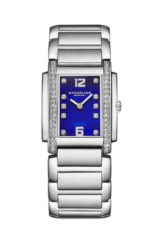 Montre à quartz ornée de cristaux Swarovski en acier - Argenté