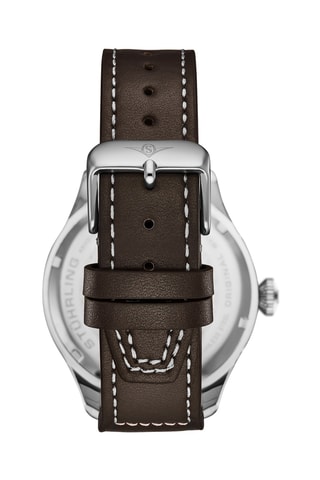 Montre à quartz en cuir - Marron et argenté
