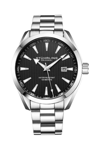Montre à quartz en acier Symphony - Argenté et noir